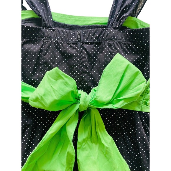 RUBY ROX Dress Black White Polka Dots Neon Green Womens Misses Size 9 NEW NWT - Picture 11 of 15